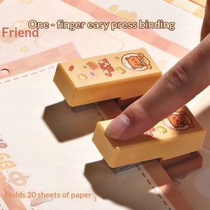 Capybara Mini Set Manual Small Stapler Student Staple Remover <b>Binding</b> <b>Machine</b> 20 Sheets Capacity Wholesale - Product Image 3