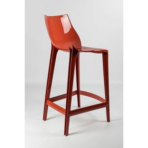 Colorido Mahi Rust Red Polipropileno Granja Taburete de cocina Juego de 8 sillas de bar con material de PU - Product Image 5