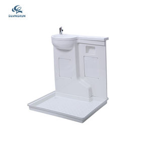Douche et lavabo en acrylique blanc <span class=keywords><strong>pour</strong></span> <span class=keywords><strong>camping</strong></span>-<span class=keywords><strong>car</strong></span> moderne et portable avec un design intelligent et peu encombrant - Product Image 1