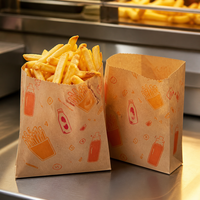 Sacs en papier pour frites, sacs en papier à soufflets, résistants à la graisse, emballages pour snacks frits, fournisseur en gros