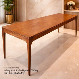 SINTERIOR <b>140CM</b> 4 SEATER WALNUT LUXURY SOLID WOOD <b>DINING</b> <b>TABLE</b> MODERN VIETNAM MADE FOR HOTEL VILLA - Product Image 3