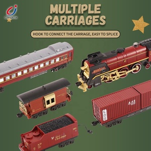 Chengji дым Рождественский поезд Игрушка в сборке трек пазл пульт дистанционного управления паровой Свет Звук Diy рельсовый поезд Игрушка - Product Image 3
