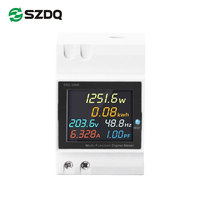 SZDQ D52-2066 6-in-1 Pengukur Frekuensi Energi Digital Monitor AC Satu Fasa Layar LCD Pengukuran Daya KWH Akurasi Tinggi