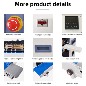 FR900 Stainless Steel Heat Continuous Band Sealer Aluminum Foil Plastic Bag Film Date Printing <b>Portable</b> Vertical Sealing Machine - Product Image 4