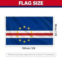 Drapeau du Cap-Vert en gros 3x5 pieds, en polyester durable, avec œillets en laiton, couleurs vives, pour décoration extérieure