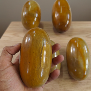 หินแจสเปอร์สีเหลืองธรรมชาติ ลิงแกม ขัดเงา คริสตัลบำบัด พลังงานบำบัด รีกิ ของตกแต่งบ้าน ขายส่ง - Product Image 1