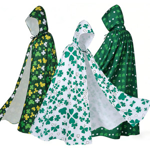 2026 Irlande <span class=keywords><strong>Saint</strong></span> <span class=keywords><strong>Patrick</strong></span>'s Day Shamrock Echo Character Polyester <span class=keywords><strong>Costume</strong></span> Party Wear Carnival Cloak Cape - Product Image 5
