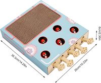 Jouet interactif de chasse et de grattage pour chats - Design souris Whack-a-Mole, 5 trous, jouet d'exercice automatique en carton, motif dessin animé