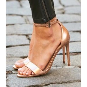 Elegant Dress Shoes Black Suede Barely There High <b>Heel</b> Sandal Femme Open <b>Round</b> <b>Toe</b> Ankle Strap Thin <b>Heel</b> Sandals for Women - Product Image 6