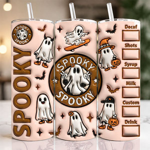 Gobelet isotherme personnalisé par sublimation 20oz pour Halloween et Noël, tasse de voyage droite et mince avec paille - Product Image 2