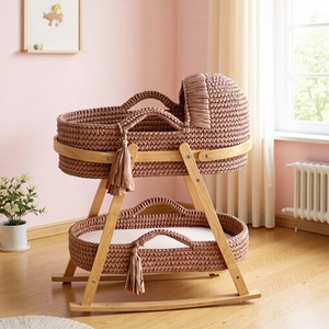 Cesto per Neonati in Corda di Cotone Ovale Tradizionale Ecologico, Intrecciato a Mano, <span class=keywords><strong>Lettino</strong></span> Portatile per Neonati, per Uso in Camera da Letto e all'Aperto - Product Image 5