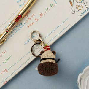 Làm bằng tay hoạt hình ít Rái cá capybara Crochet Keychains macrame động vật Keyring quyến rũ Túi phụ kiện sang trọng mới Crochet - Product Image 2