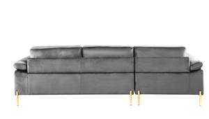 Modern Convertible Velvet L-Shaped Sectional <b>Sofa</b> Set with Chaise - Product Image 2