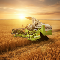 Moissonneuse-batteuse Wubota 100 CV à frein à plaques à friction humide pour riz et blé, à alimentation complète