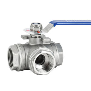 CNJS 304 316 Edelstahl DN15 L T Montage kissen 3-Wege-Kugelhahn mit Vinyl-Verriegelung griff - Product Image 4