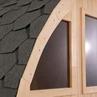 Sauna Traditionnel Extérieur en Bois de Cèdre Rouge de Luxe Écologique pour 4 Personnes avec Panorama en Verre pour Jardin