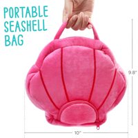 Ensemble de jouets en peluche animaux marins sirène, 5 mini-poupées océaniques avec sac de rangement portable en coquillage rose pour chiens et chats