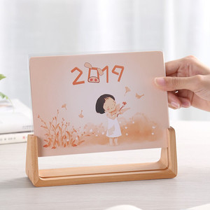 Creative 2022 Wooden Calendar Holder, Office Desktop <b>Black</b> Walnut Beech Wood U-Shaped <b>Photo</b> <b>Frame</b> - Product Image 2