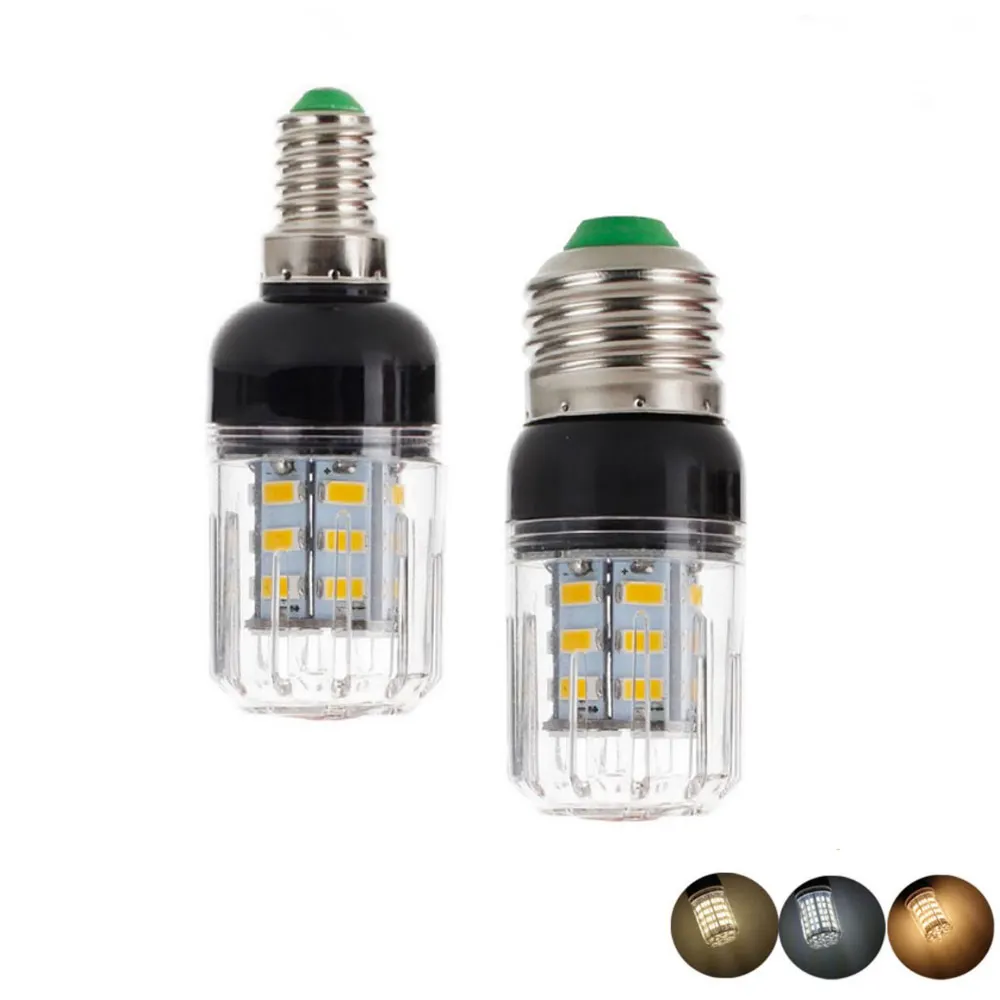 Bombilla LED de mazorca de maíz E27 E14, 9W, 27LED, alto brillo, 5730 SMD, luz LED de mazorca sin parpadeo, luces de araña cc 12V