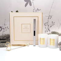 Ensemble de bougies parfumées en cire de soja de luxe avec logo personnalisé, étiquette privée, boîte cadeau, vente en gros, accessoires d'aromathérapie, service OEM
