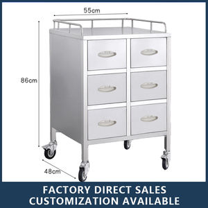 Chariot de transport d'infusion en acier inoxydable 304 pour hôpital, chariot de rangement d'instruments durable, roulettes silencieuses, style minimaliste, pour hôtel et salle à manger - Product Image 4