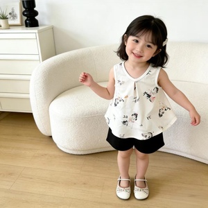Ropa Infantil <span class=keywords><strong>de</strong></span> Verano, Estilo Europeo Americano, Conjuntos <span class=keywords><strong>de</strong></span> Moda con Hombros Descubiertos, Ropa para Niñas, Primavera 2026, Poliéster - Product Image 2