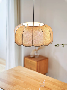 Lampe suspendue en feuille de <span class=keywords><strong>bananier</strong></span>, abat-jour en tissu festonné, cordon réglable, style nordique moderne pour salon - Product Image 2