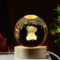 Vente chaude lumière chaude boules de cristal décoratives boule de verre de cristal boules de cristal lampe de décoration