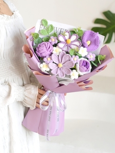 Ramo <span class=keywords><strong>de</strong></span> Rosas Gerbera Artificiales Hechas <span class=keywords><strong>a</strong></span> Mano con <span class=keywords><strong>Ganchillo</strong></span>, Decorativas para Navidad, Graduación, <span class=keywords><strong>A</strong></span>ño Nuevo, Pascua, San Valentín, Venta al por Mayor - Product Image 4