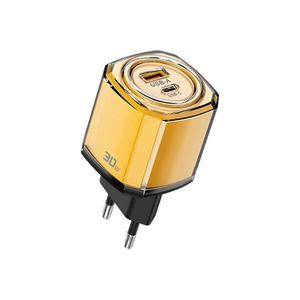 Mini Type C 30W Fast Charger Yellow Color Crystal Mobile Phone Fast Charging Adapter for <b>Game</b> Player - Product Image 1