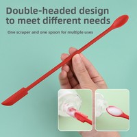 Ensemble de 3 mini spatules à double extrémité en silicone pour la cuisine et la beauté