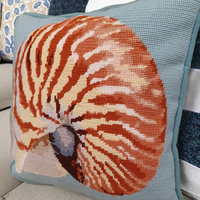 Housse de coussin brodée motif conque design moderne et taie d'oreiller tapisserie pour la maison canapé voiture hôtel usage décoratif