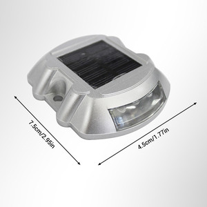 6 Balises solaires LED pour routes, en aluminium, étanches, pour allées, quais, chemins, éclairage au sol, alimentées par énergie solaire - Product Image 2