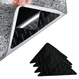Carpet Non-slip Sticker Rug Carpet Grippers Triangle Mat Sticker Reusable Silicone Washable Grips For Bathroom Corners Pads