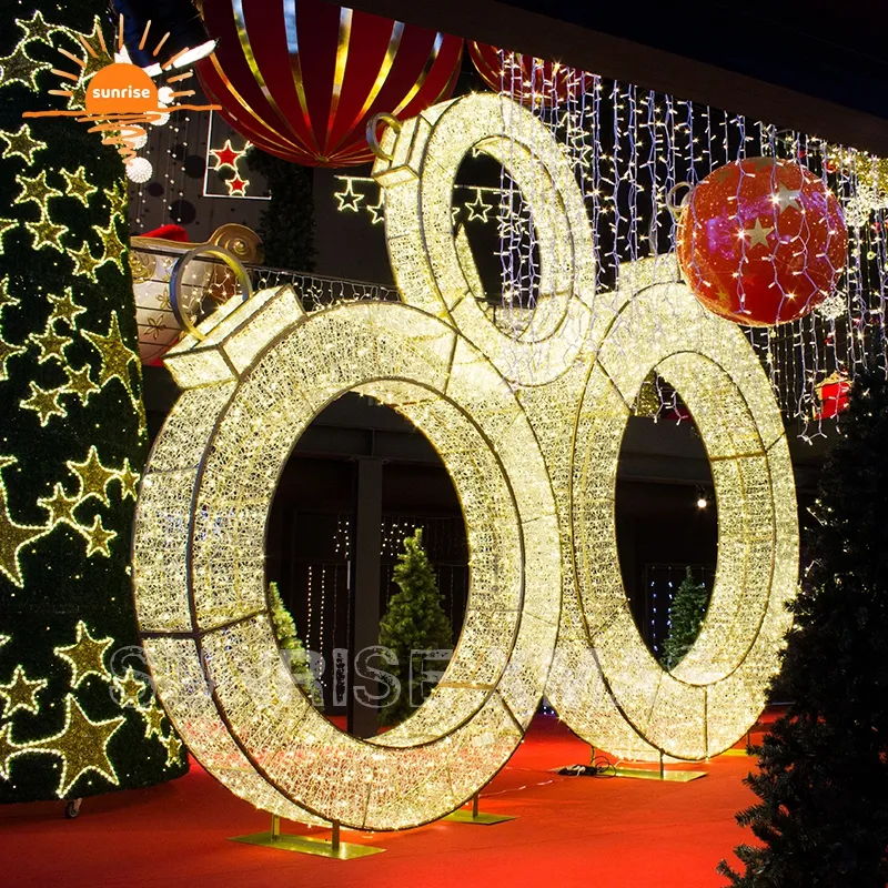 2022 hot sell LED christmas lights ring decoration for Christmas Commercial Project
