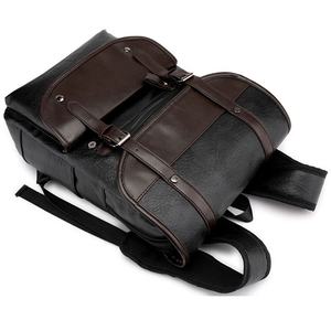 Sac à dos en <span class=keywords><strong>cuir</strong></span> PU vintage pour hommes, sacs rétro imperméables, sacs à dos pour ordinateur portable de voyage, sacs d'école pour affaires - Product Image 4