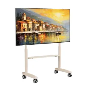 Height Adjustable Swivel Tv Mount Monitor Floor Stand 360 Degree Mobile Tv Cart 86 Inch Tv Trolley