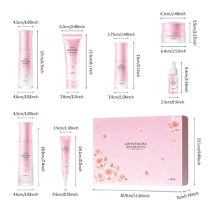 LAIKOU Japan Sakura Skin Care Set 7pcs <b>Face</b> Cleanser Mud Mask Toner Eye Cream <b>Sunscreen</b> with Hyaluronic Acid <b>for</b> Daily Skincare - Product Image 5