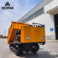 1,5 Tonnen Hydraulischer Raupendumper Benzinbetriebener Mini-Raupentransporter mit Getriebe Leichte Landwirtschaftliche Maschine für Feldarbeit
