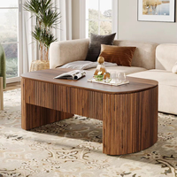 Table basse relevable multifonctionnelle en bois de chêne OEM, table pliante double usage, rangement portable, mobilier moderne pour salon
