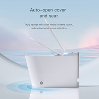 Marque d'eau australienne 180 °   Toilette intelligente monobloc avec abattant automatique, réservoir à couvercle relevable, siège enfant, bidet intégré et commande vocale