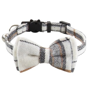 Ensemble collier et bandana à carreaux pour chien avec nœud papillon, fermeture à boucle réglable, style classique pour chiens toutes saisons - Product Image 5