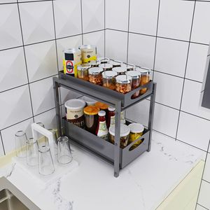 Étagère de rangement sous l'évier, planche à découper, support pour couvercles de casseroles, comptoir, étagère de rangement en fer forgé laminé - Product Image 5