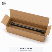 Boulon à tête hexagonale M27 x pas de 2 mm x 490 mm, grade 10.9, avec écrou, pour montage sur camion minier à benne large