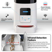 Distributeur automatique de nourriture pour animaux de compagnie intelligent amélioré OEM 6L avec Wi-Fi et application Tuya, programmable pour chats et chiens, pour aliments secs