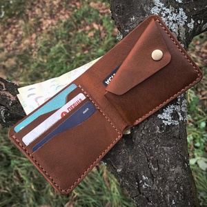 For Boshiho Men's Slim Vintage Crazy Horse Genuine Leather Bifold <b>RFID</b> <b>Wallet</b> Customized Short Type Cards Holder Anti-theft Nylo - Product Image 5