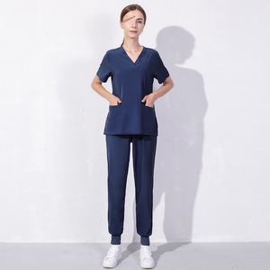 Custom LOGO Nurse Uniforms Scrubs Suits for <b>Women</b> Men Beauty Doctor Dental Hospital Uniform Sets Top Pants Scrubs - Product Image 6