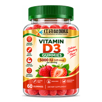 Fabrication de compléments alimentaires personnalisés en marque privée OEM ODM, gommes à la vitamine D3, fabrication de qualité GMP COA, 5000 UI par portion, directement de l'usine