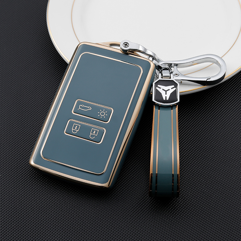 Type-A 4 boutons + porte-clés TPU-Bleu