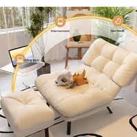 Fauteuil paresseux individuel pour balcon, chaise longue de chambre à coucher, chaise pliante à dossier haut, style nordique décontracté, épaissie